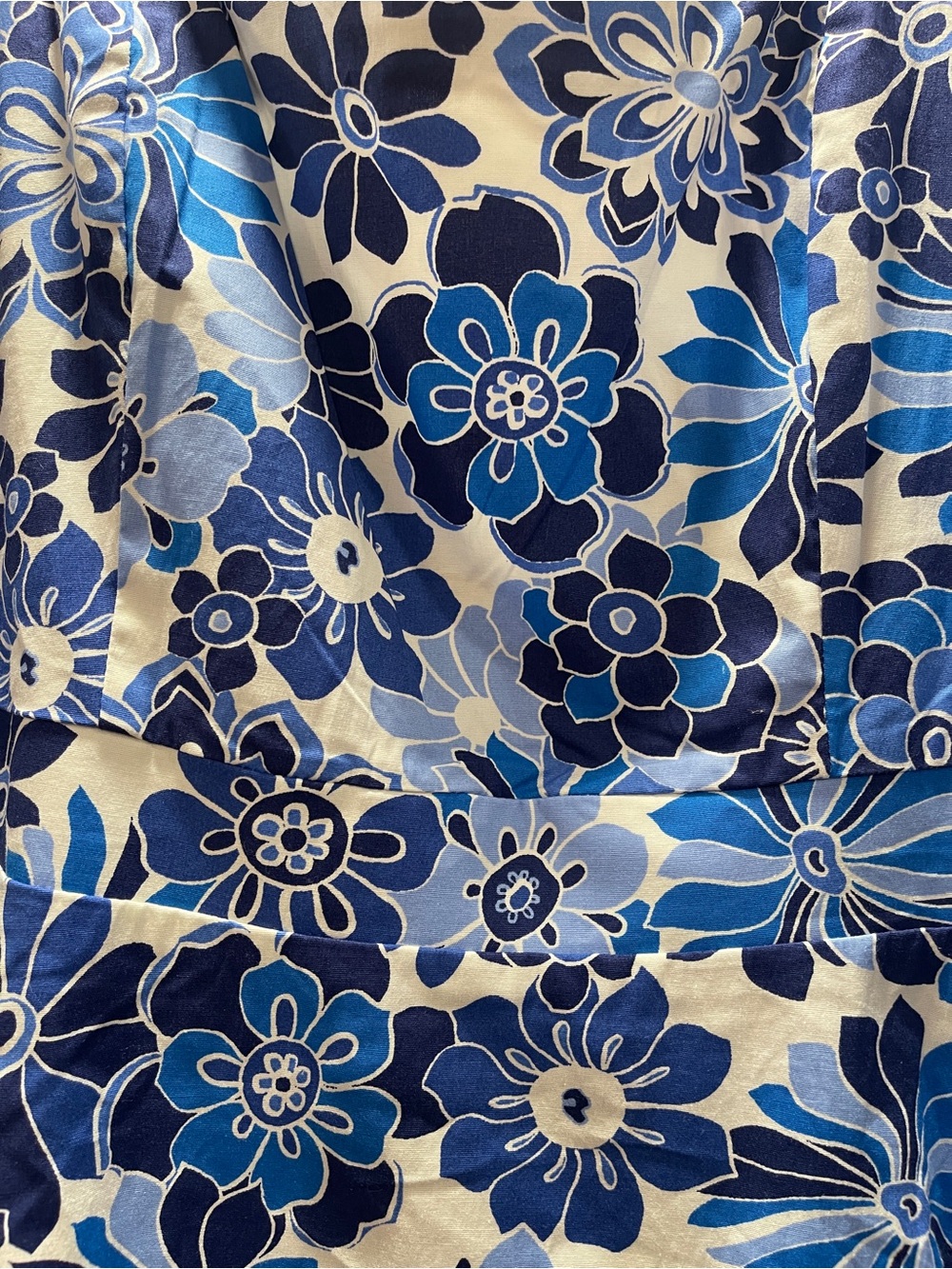 NWT Tahari Blue & White Floral Square-Neck Midi Dress, Summer, Holiday, - Picture 7 of 7